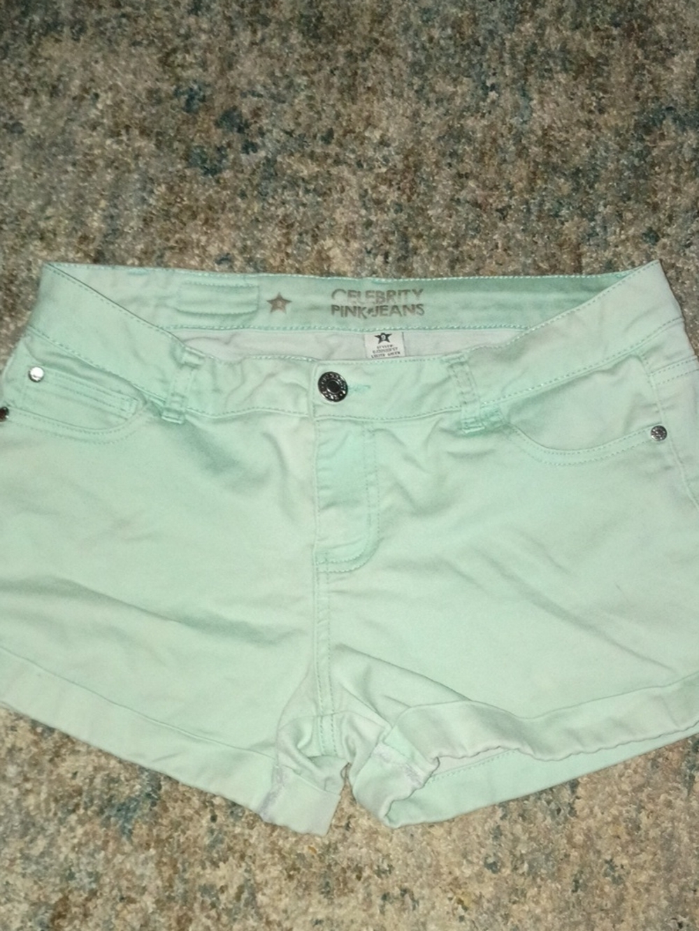 Celebrity Pink Mint Denim Cutoff Shorts